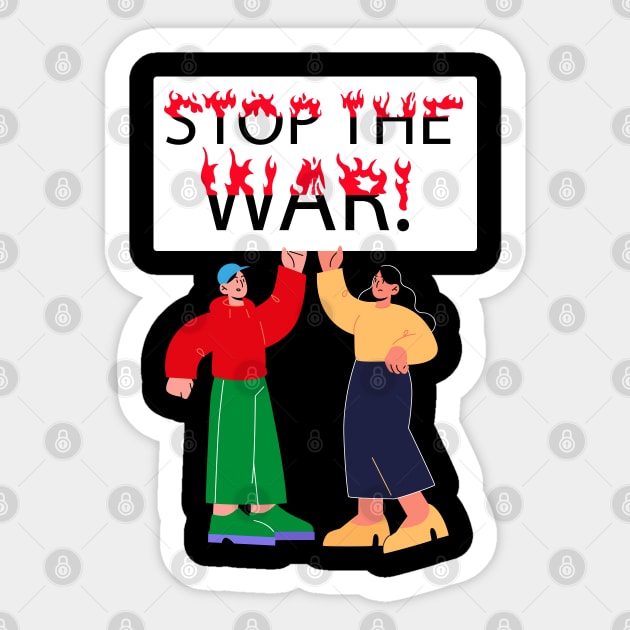 Stop the war! Sticker by CatCoconut-Art